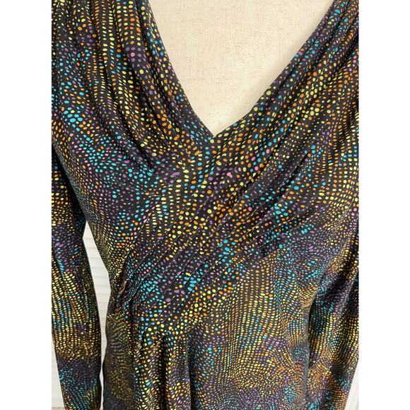 Rafaella multicolor dot long sleeve blouse shirt women's size small - Picture 4 of 5